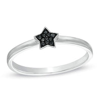 atjewels 14K White Gold Over 925 Sterling Silver Round Black Zirconia Star Ring For Women's MOTHER'S DAY SPECIAL OFFER - atjewels.in