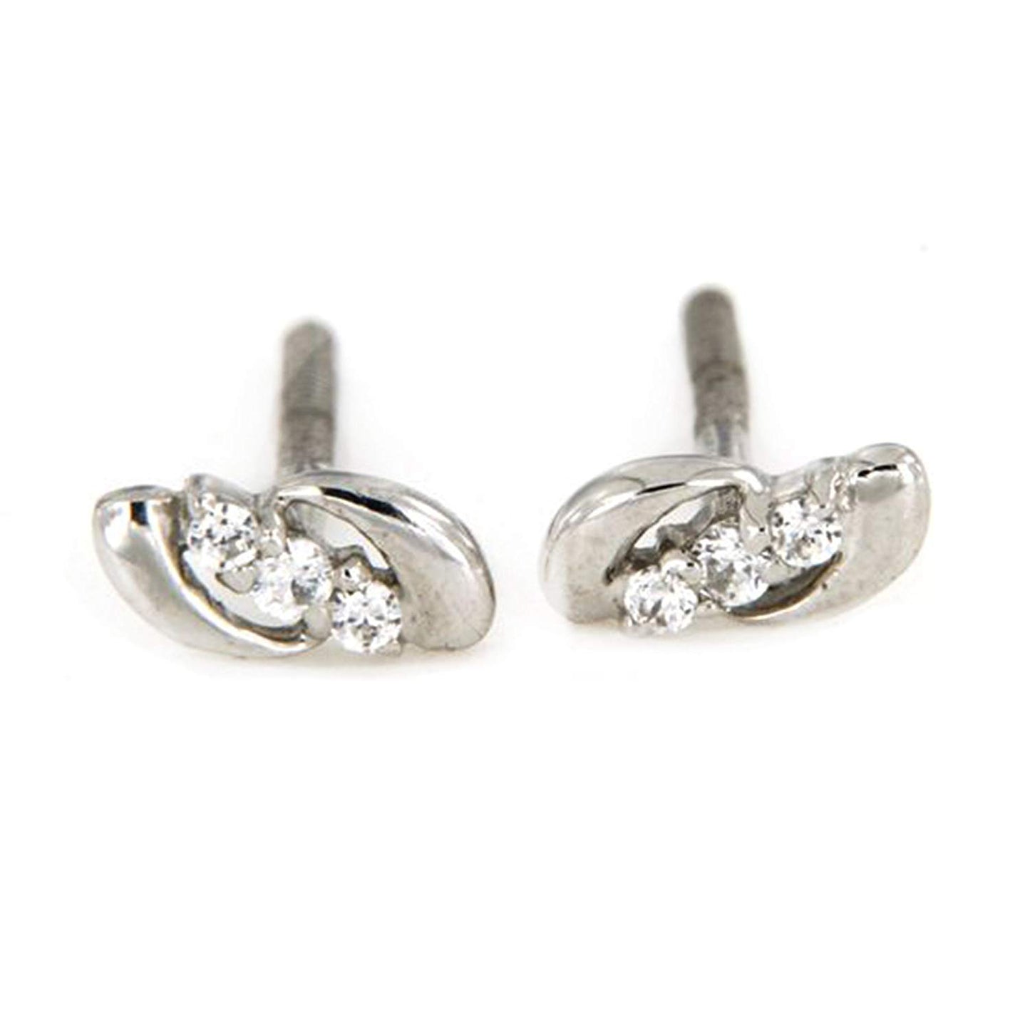 atjewels 14K White Gold Over 925 Sterling Siver White CZ Engagement Stud Earrings MOTHER'S DAY SPECIAL OFFER - atjewels.in