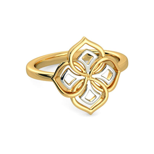 atjewels 14k Yellow Gold Over .925 Sterling Silver Flower Ring For Women's MOTHER'S DAY SPECIAL OFFER - atjewels.in
