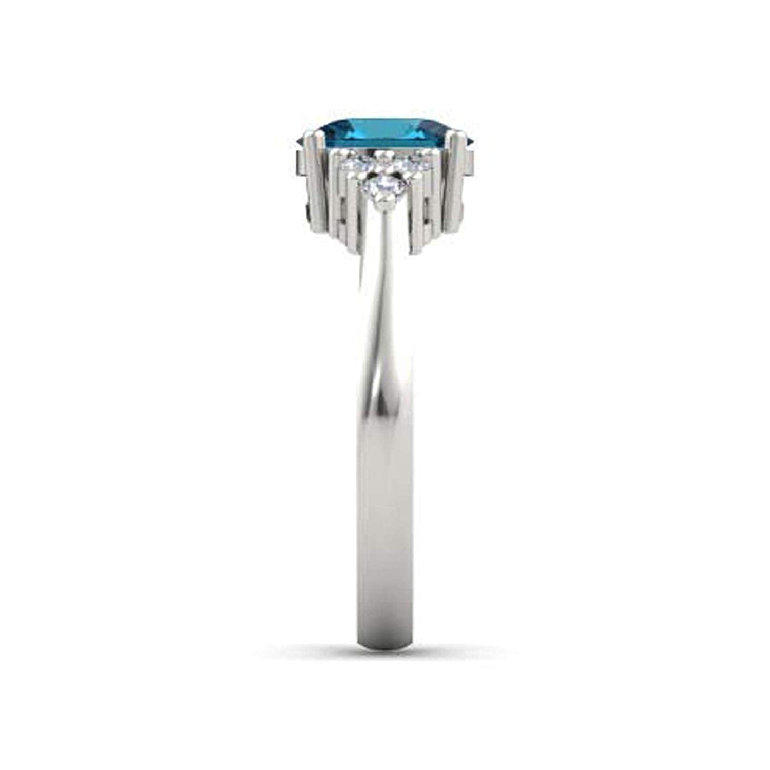 atjewels .925 Sterling Silver Oval Shape Blue Topaz Engagement/Wedding Ring Variation For Women's & Girl's - atjewels.in