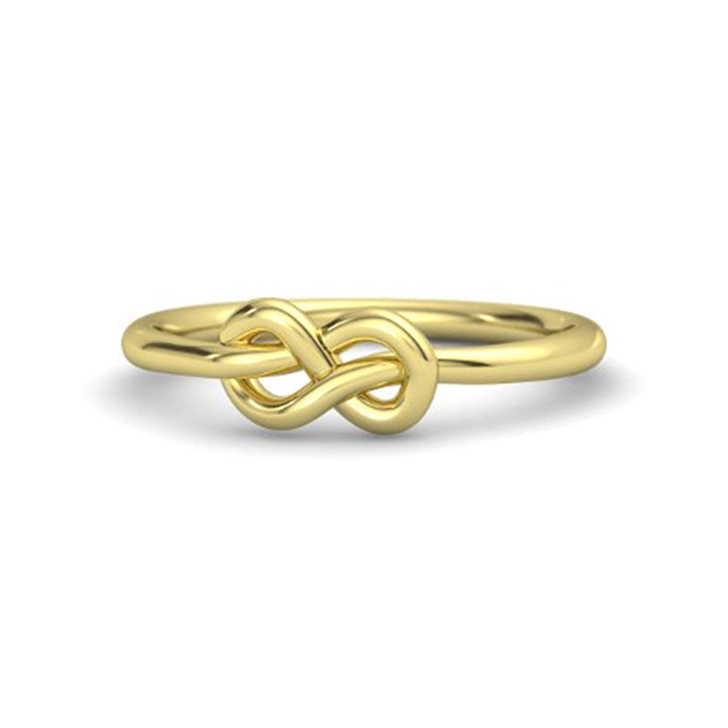 atjewels 14k Yellow Gold Over .925 Sterling Silver Infinity Wedding Band Ring For Women's and Girl's - atjewels.in