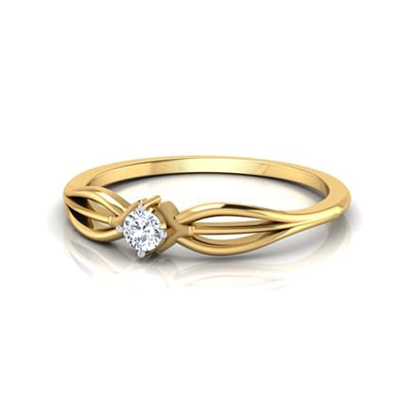 atjewels Gorgeous 14K Yellow Gold Plated on 925 Sterling Silver White Zirconia Solitaire Ring MOTHER'S DAY SPECIAL OFFER - atjewels.in