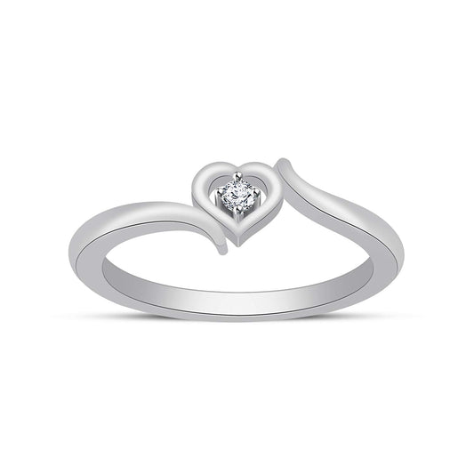 atjewels 925 Sterling Silver Round White Cubic Zirconia Bypass Heart Ring MOTHER'S DAY SPECIAL OFFER - atjewels.in
