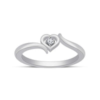 atjewels 925 Sterling Silver Round White Cubic Zirconia Bypass Heart Ring MOTHER'S DAY SPECIAL OFFER - atjewels.in
