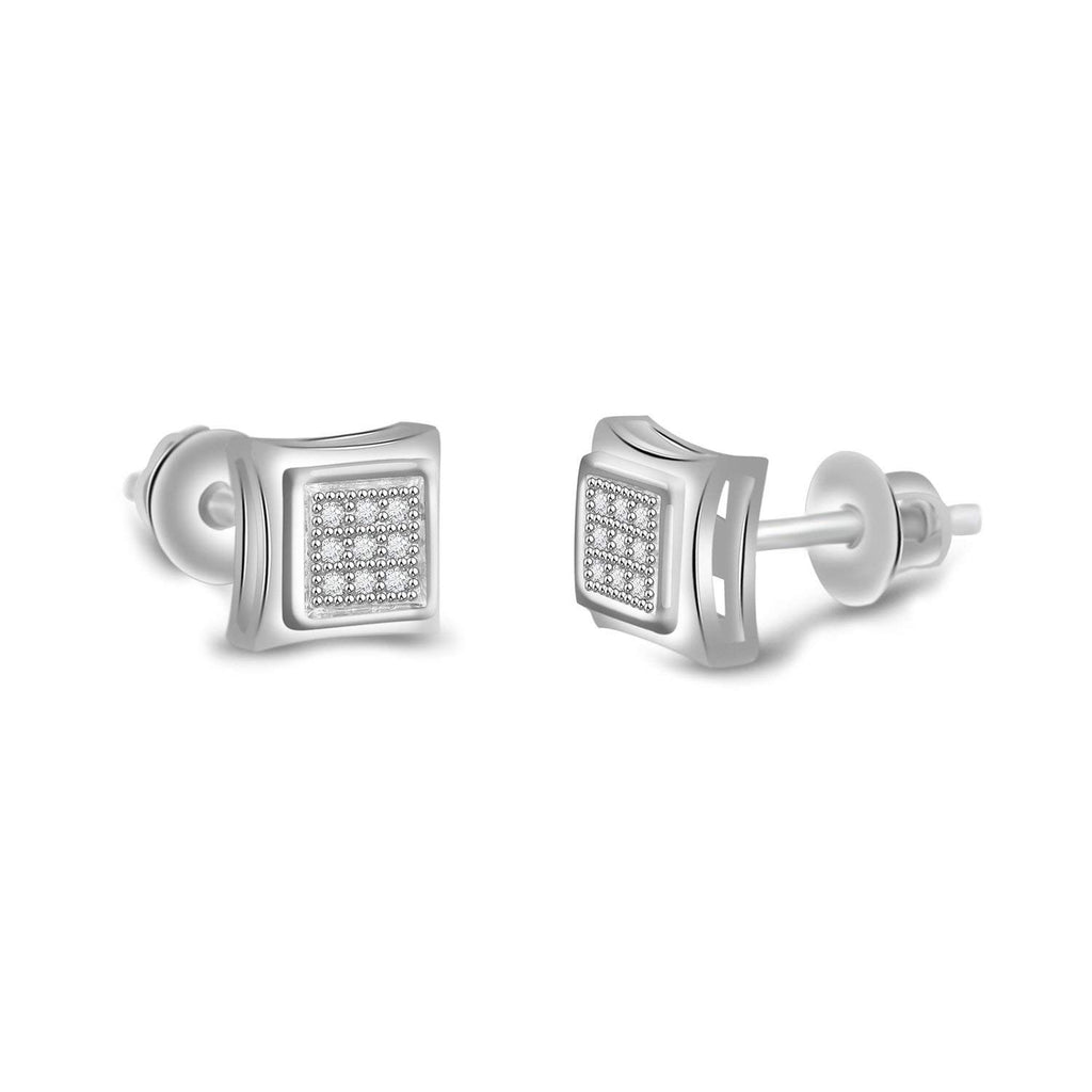 Amazon.com: 14k White Gold Solitaire Round Cubic Zirconia CZ Stud Earrings  in Secure Screw-backs (2.5mm): Clothing, Shoes & Jewelry