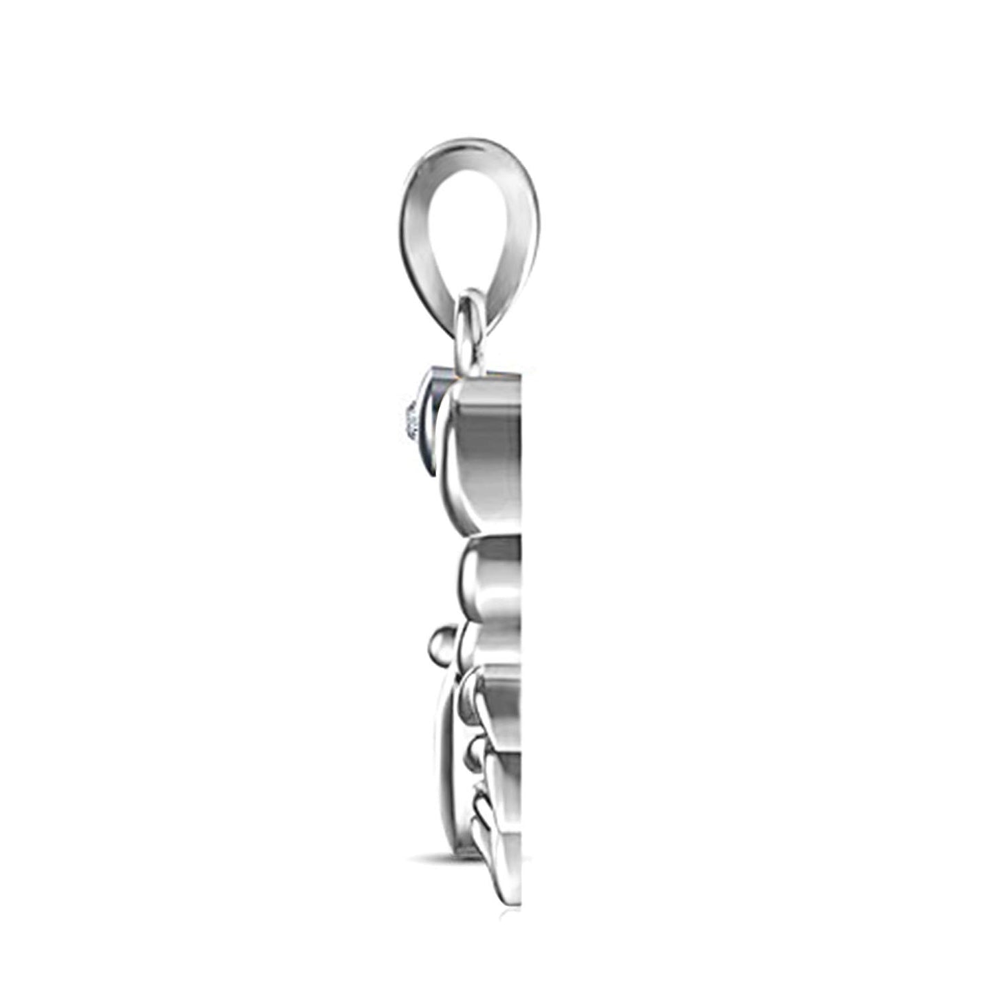 atjewels White Gold Over Solid 925 Sterling Silver Round Cut White Cubic Zirconia Cancer Zodiac Pendant MOTHER'S DAY SPECIAL OFFER - atjewels.in