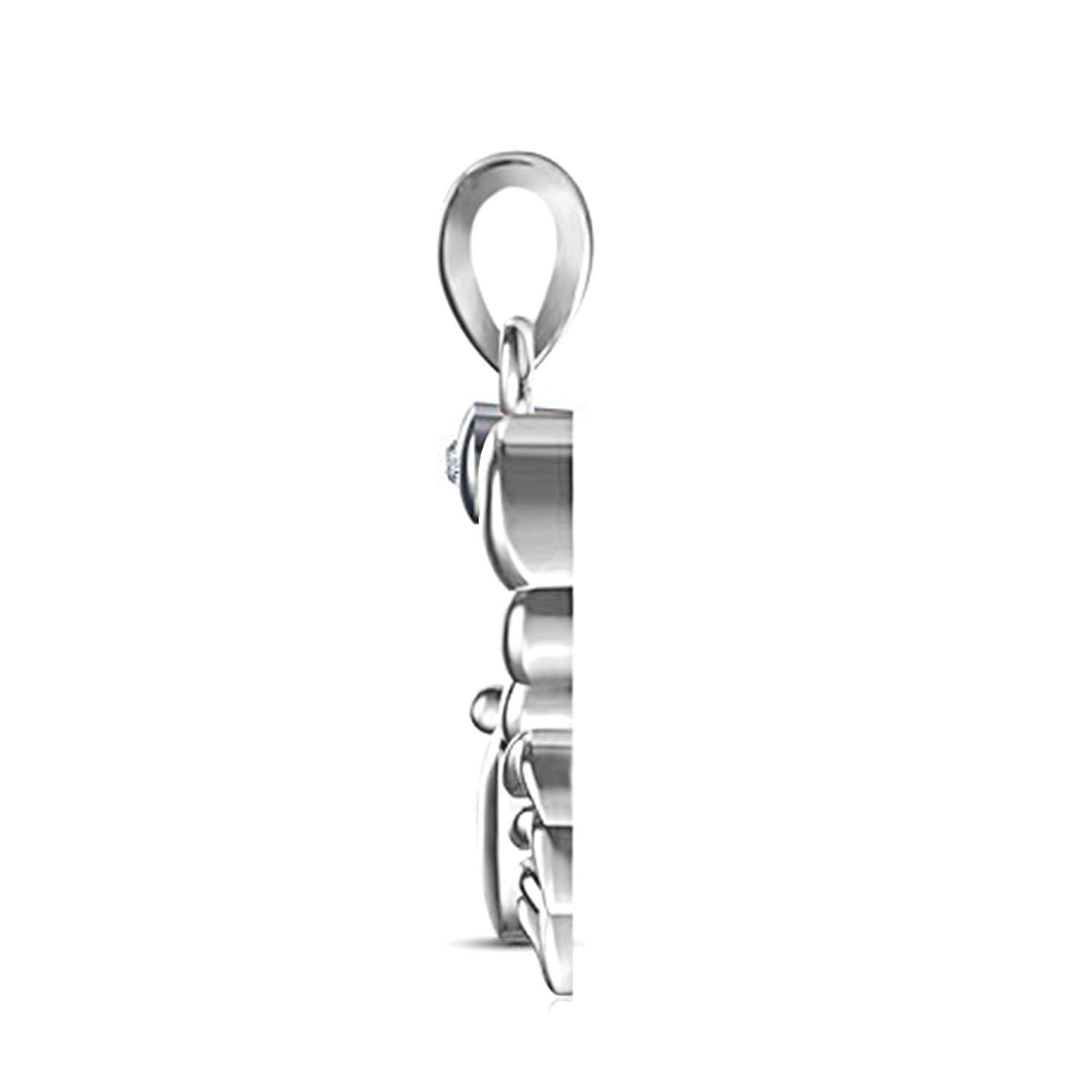 atjewels White Gold Over Solid 925 Sterling Silver Round Cut White Cubic Zirconia Cancer Zodiac Pendant MOTHER'S DAY SPECIAL OFFER - atjewels.in