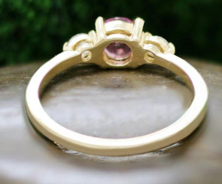 1 CT Round Cut Pink Sapphire Diamond 925 Sterling Sliver Women Engagement Wedding Ring