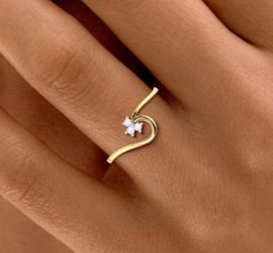 0.05 CT 925 Sterling Silver Round Cut Diamond Wedding Engagement Ring