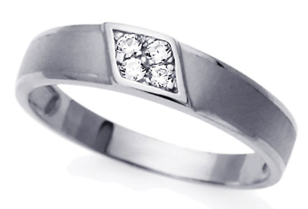 0.10 CT Round Cut Diamond 925 Sterling Silver Men Wedding Ring Anniversary Gift
