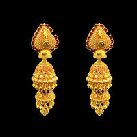 Radiant 22K Gold Traditional Double Layer Jhumka