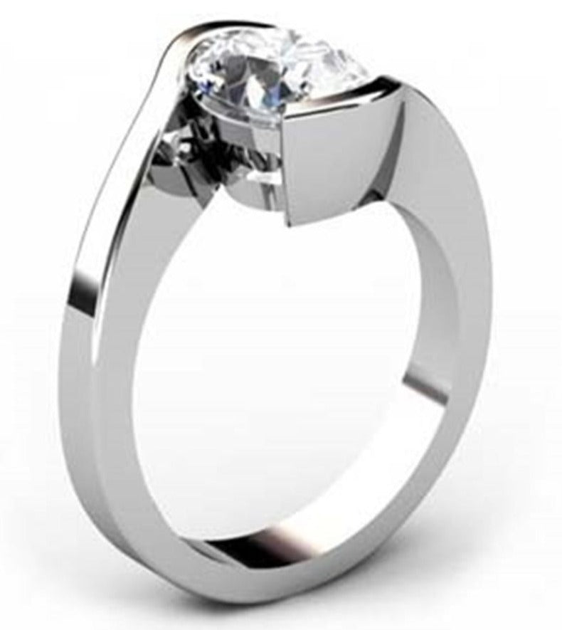 1 CT Oval Cut Diamond 925 Sterling Silver Woman's Engagement Bypass Solitaire Ring