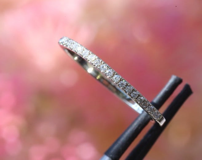 1 CT Round Cut Diamond 925 Sterling Silver Half Eternity Wedding Band Ring