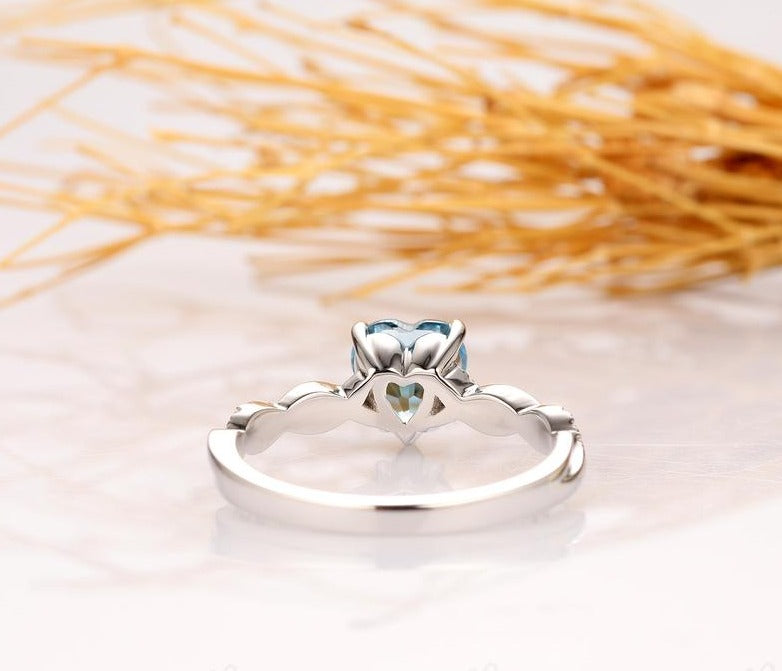 1.25 Ct Heart Cut London Blue Topaz Infinity Promise Ring For Her In 925 Sterling Silver