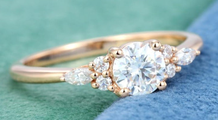 1 CT Round Cut Diamond Yellow Gold Over 925 Sterling Sliver Unisex Anniversary Gift Ring