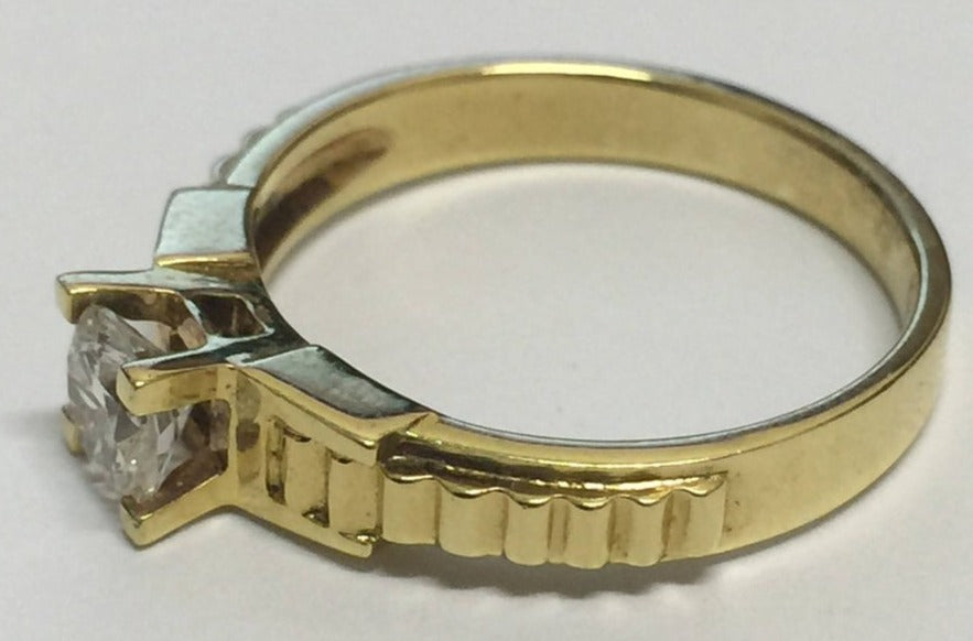 0.50 CT Round Cut Diamond 925 Sterling Silver Anniversary Solitaire Ring