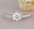 1 CT Round Cut Diamond White Gold Over On 925 Sterling Silver Dainty Kitty Ring