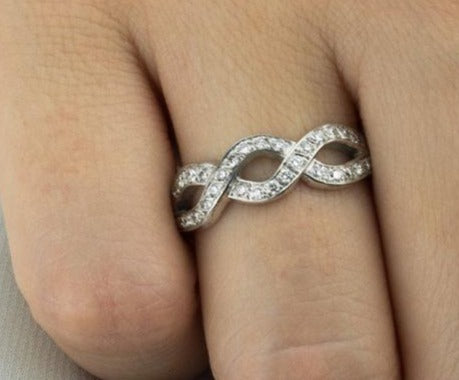 0.10 CT 925 Sterling Silver Round Cut Diamond Women Engagement Ring