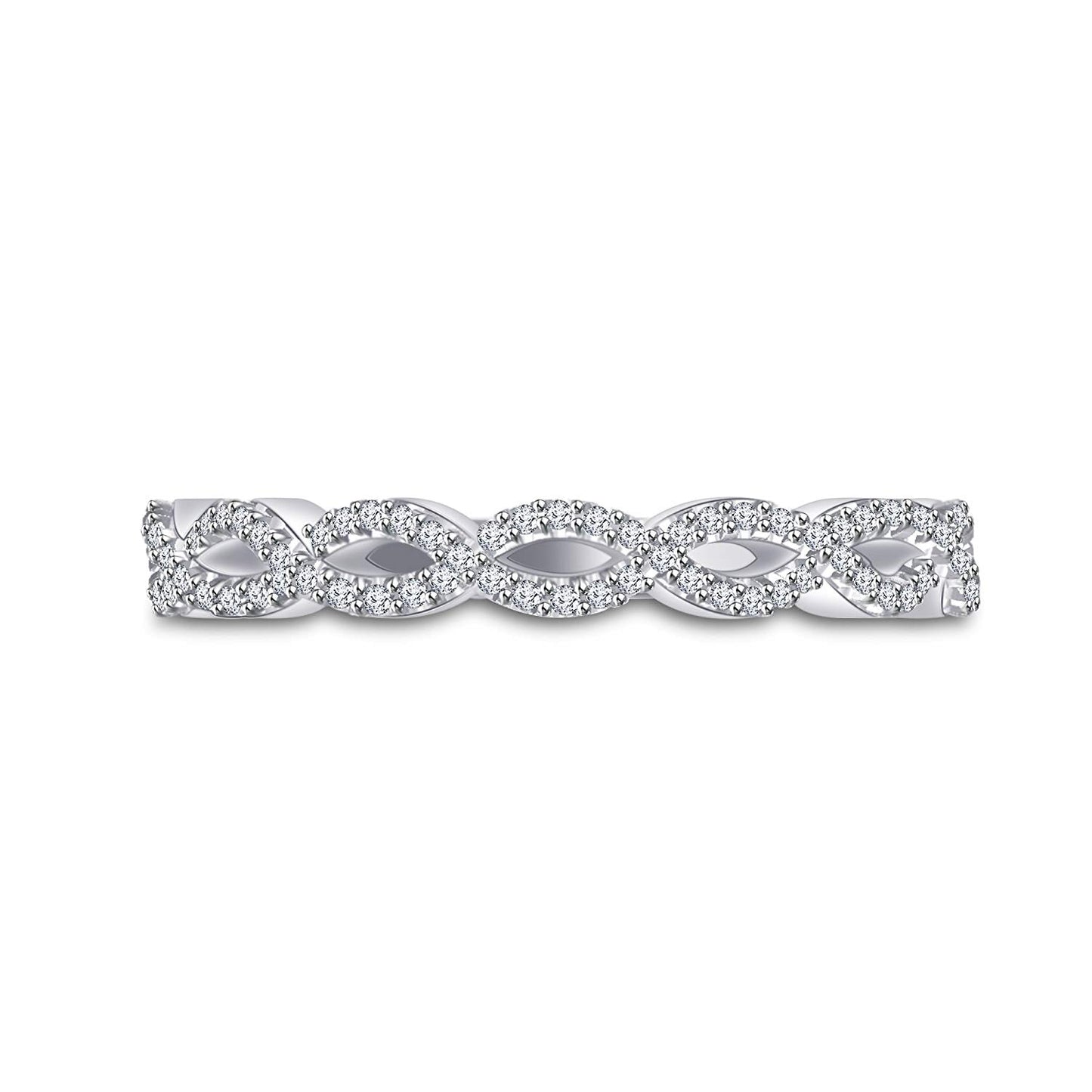 atjewels 925 Sterling Silver Round Cut White CZ Infinity Band Ring Size 6 For Women's MOTHER'S DAY SPECIAL OFFER - atjewels.in
