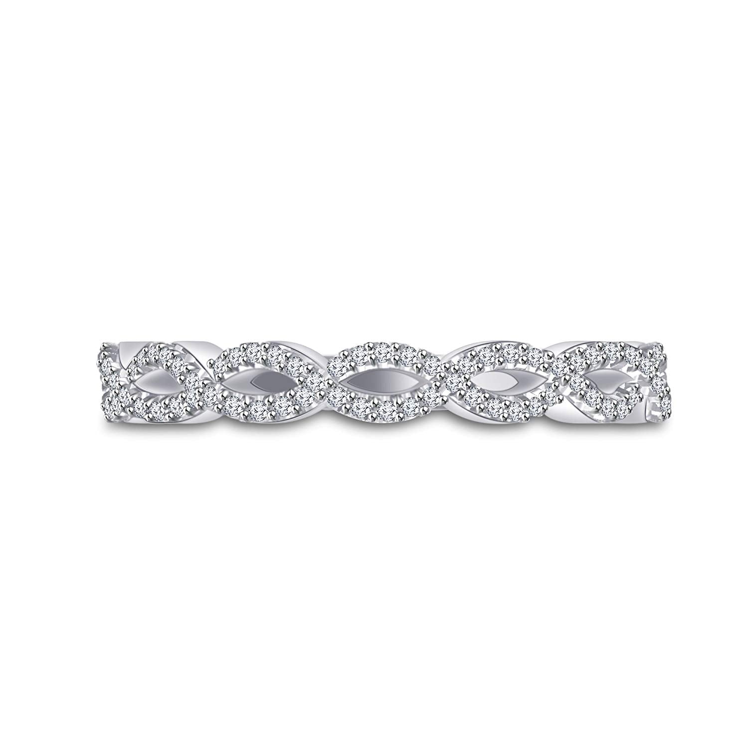atjewels 925 Sterling Silver Round Cut White CZ Infinity Band Ring Size 6 For Women's MOTHER'S DAY SPECIAL OFFER - atjewels.in