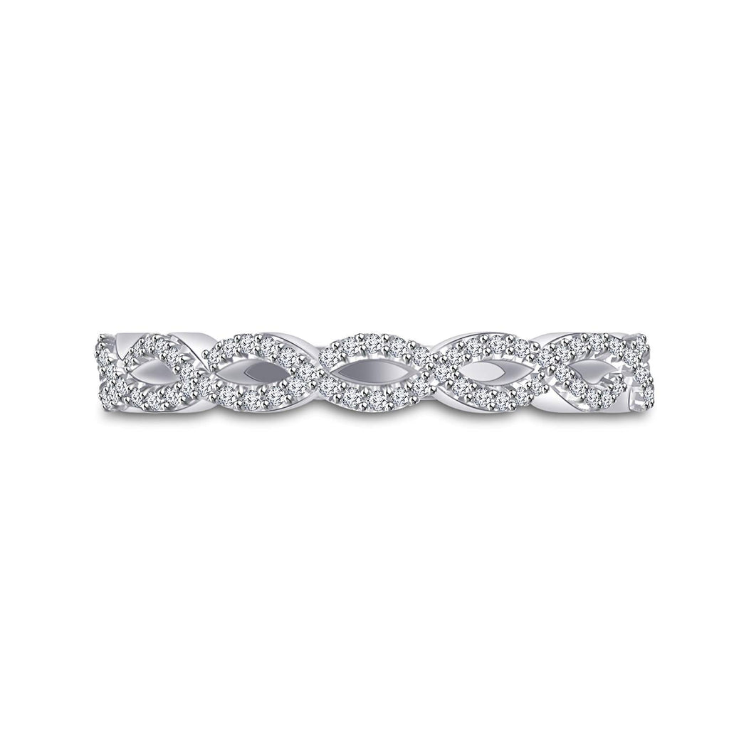 atjewels 18K White Gold Over .925 Silver White CZ Infinity Twist Eternity Engagement Ring MOTHER'S DAY SPECIAL OFFER - atjewels.in