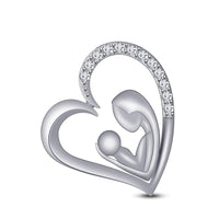atjewels 18K White Gold Over 925 Sterling White CZ Mom Baby Pendant For Women's MOTHER'S DAY SPECIAL OFFER - atjewels.in