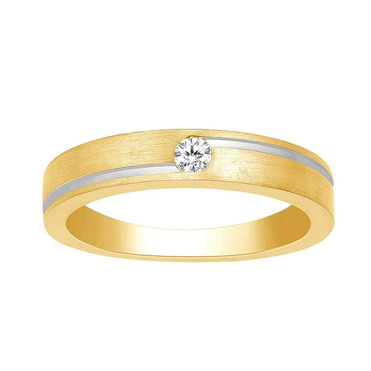 atjewels 14K Yellow and White Gold Over 925 Sterling Round White Zirconia Solitaire Engagement Ring MOTHER'S DAY SPECIAL OFFER - atjewels.in