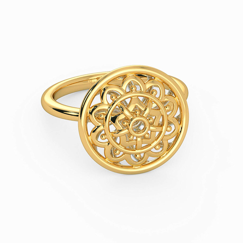 atjewels 14k Yellow Gold Over .925 Sterling Silver Flower Ring For Women's MOTHER'S DAY SPECIAL OFFER - atjewels.in