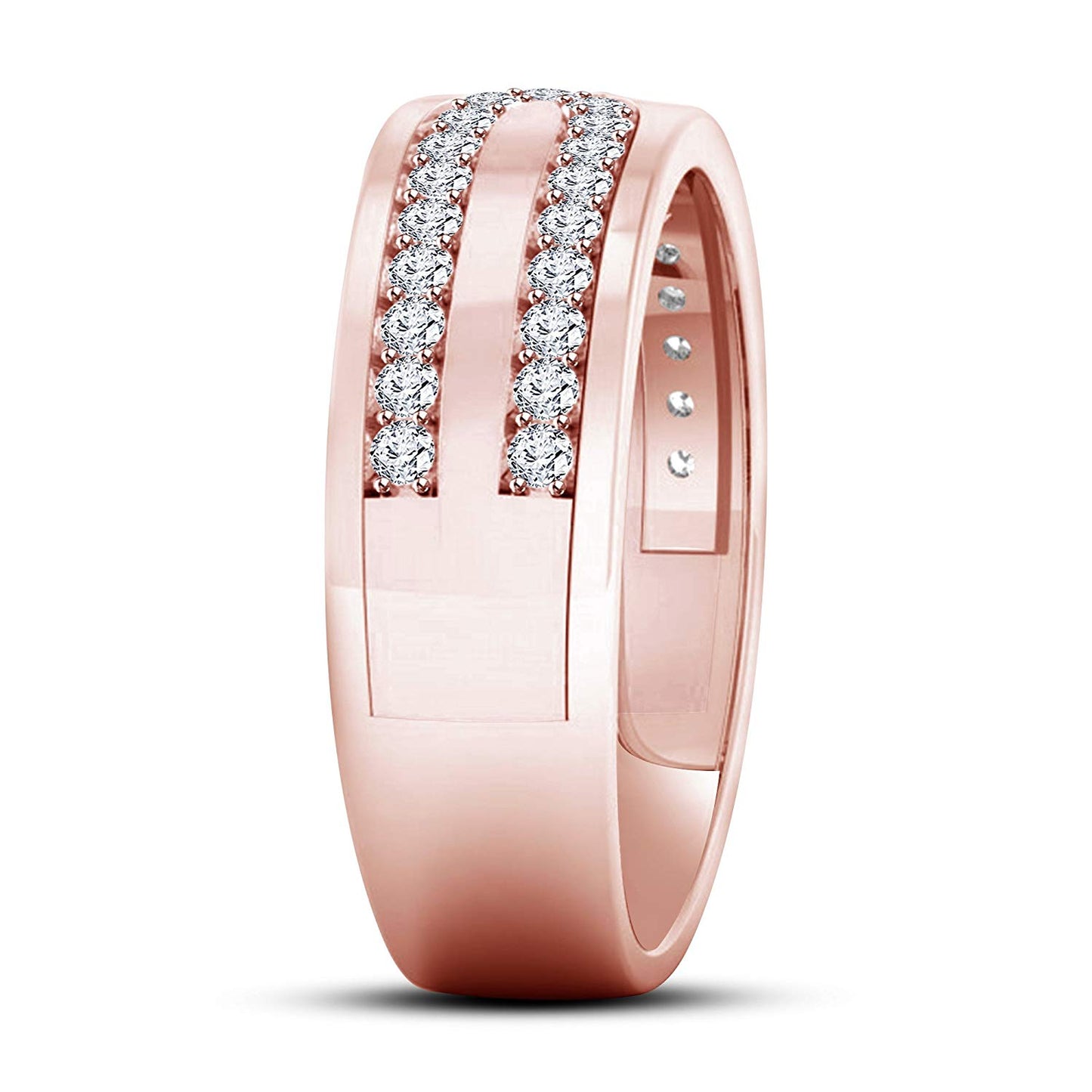 atjewels Round White Zirconia 14K Rose Gold Over 925 Silver Sterling Engagement Ring MOTHER'S DAY SPECIAL OFFER - atjewels.in