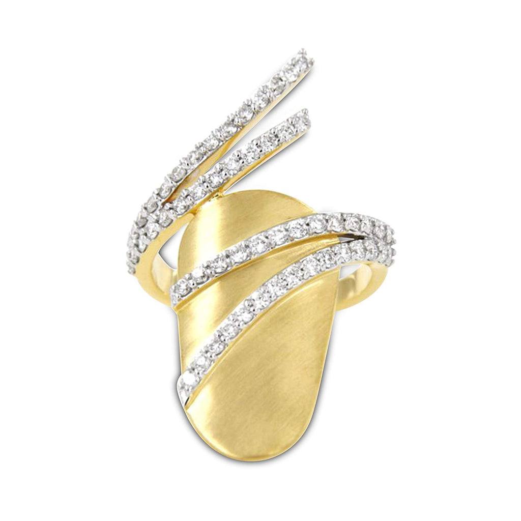 atjewels 14k Yellow Gold Over .925 Silver White Cubic Zirconia Adjustable Nail Ring For Women's MOTHER'S DAY SPECIAL OFFER - atjewels.in