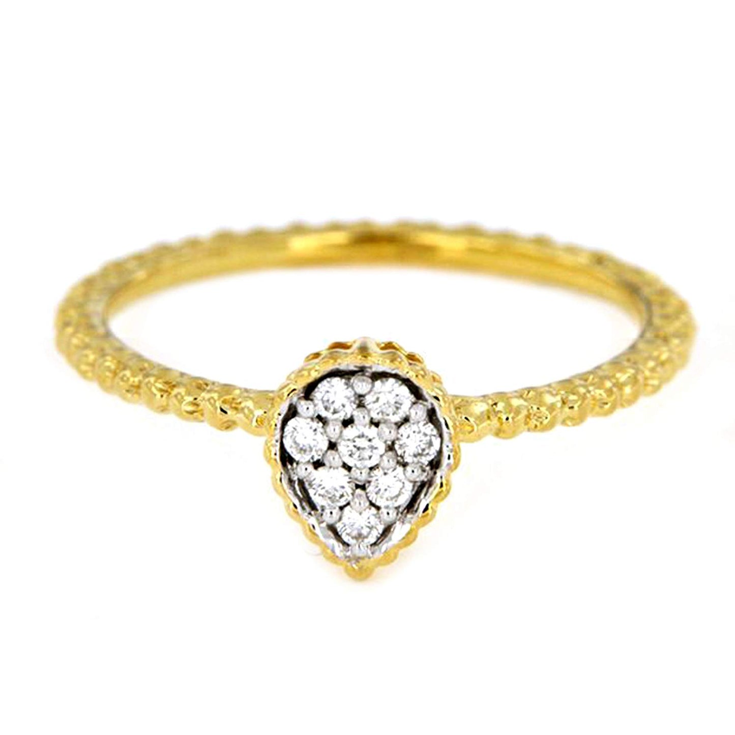 atjewels White CZ Pear Shape Shape Ring in 18K Twotone Gold Over .925 Silver For Women MOTHER'S DAY SPECIAL OFFER - atjewels.in