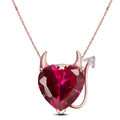atjewels Heart-shaped & White CZ 14k Yellow & Rose Gold Over Sterling Silver Devil Heart Pendant For Women's Holi Festival Special Offers - atjewels.in