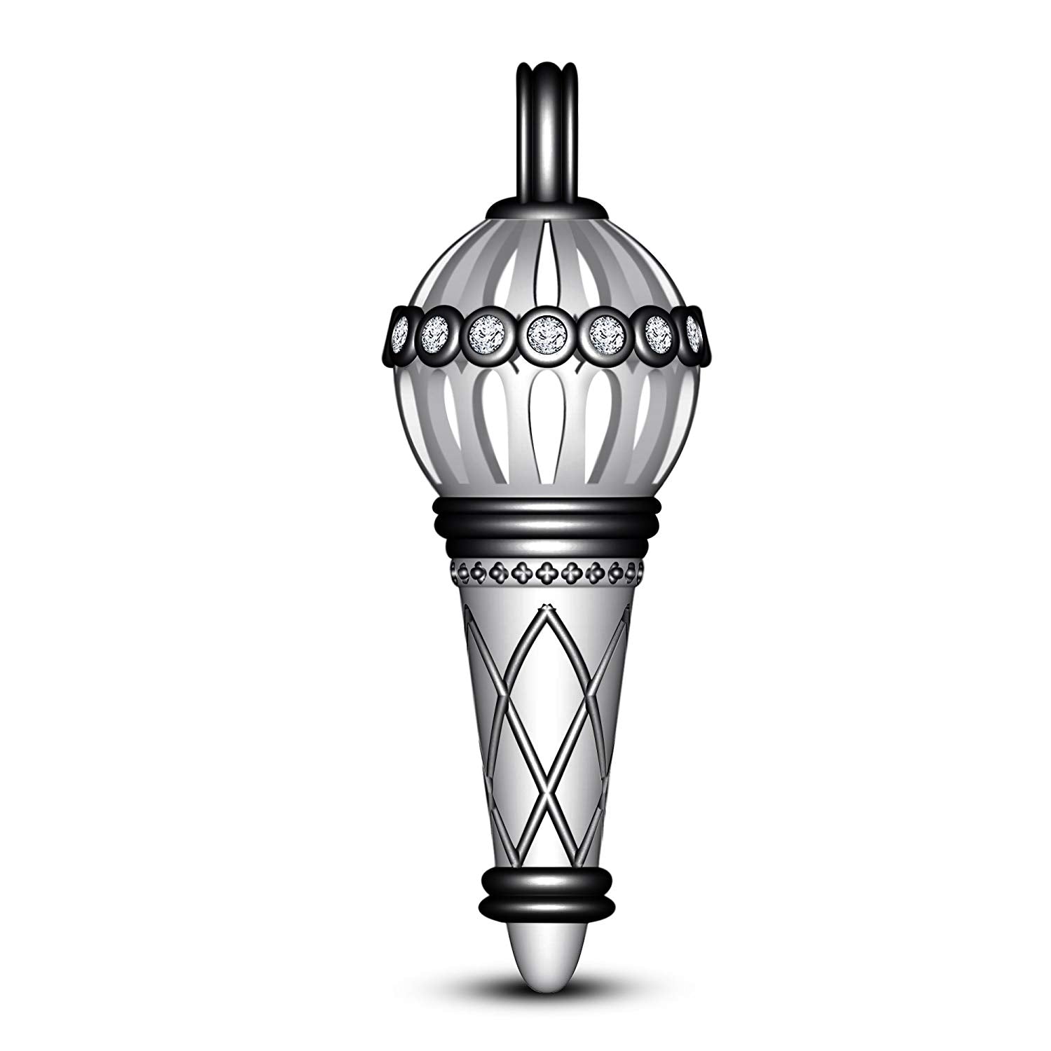 atjewels Bajrangi Bhaijan Style Gadha Pendant White Diamond Twotone Gold Finish .925 Silver For Men's MOTHER'S DAY SPECIAL OFFER - atjewels.in