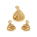 atjewels 14K Yellow Gold Over 925 Silver Mounting Pendant and Earrings Set For Women's MOTHER'S DAY SPECIAL OFFER - atjewels.in