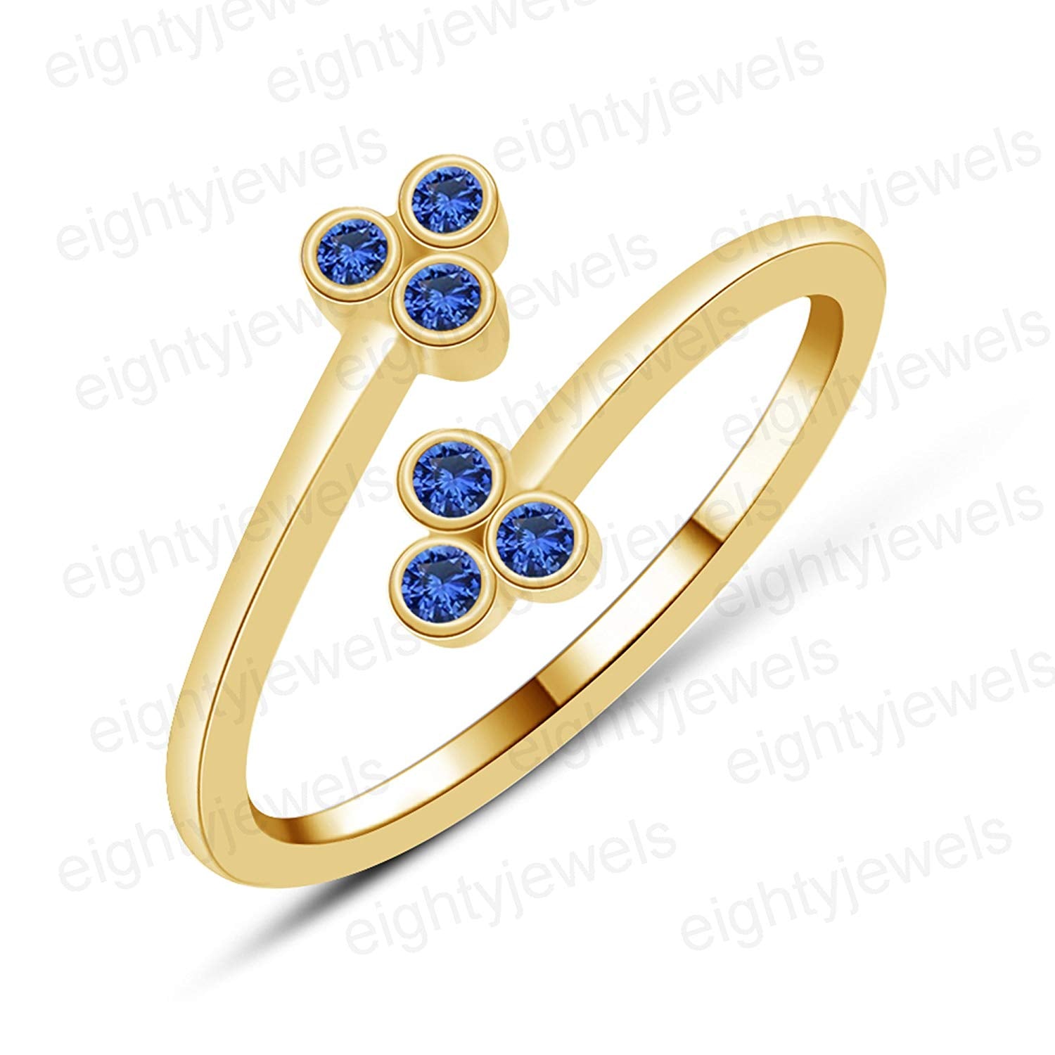 atjewels Bypass Adjustable ToeRing in 14K Yellow Gold Plated On Sterling Silver Gemstone Variation For Women's - atjewels.in