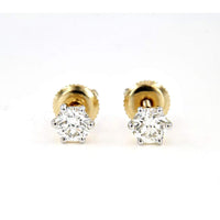 atjewels Back Post & Butterfly Stud Earrings 14K Yellow Gold over Sterling Silver Round White Zirconia MOTHER'S DAY SPECIAL OFFER - atjewels.in