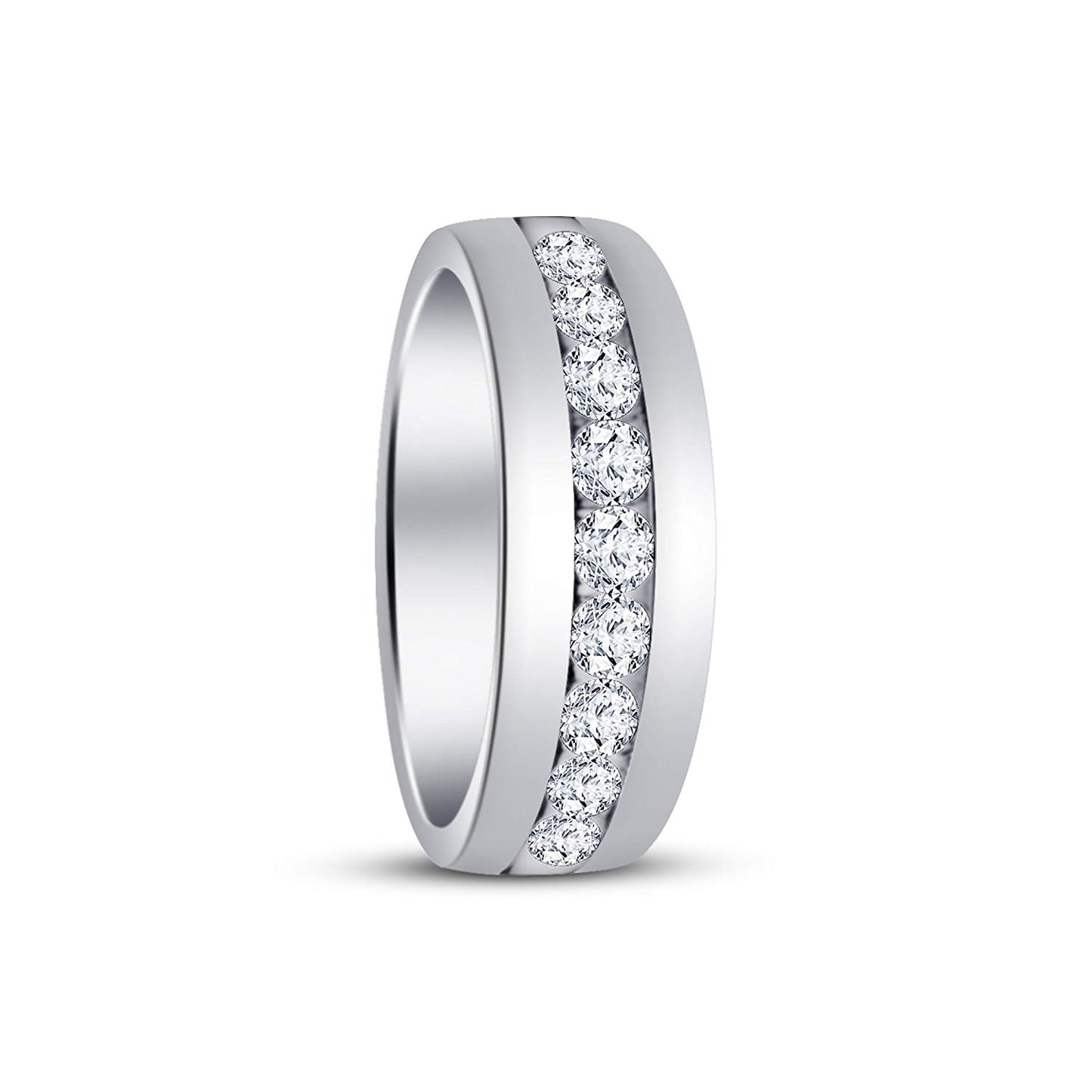 atjewels Round Cut White CZ .925 Sterling Silver Wedding Band Ring For Women's and Girl's For Diwali Special - atjewels.in