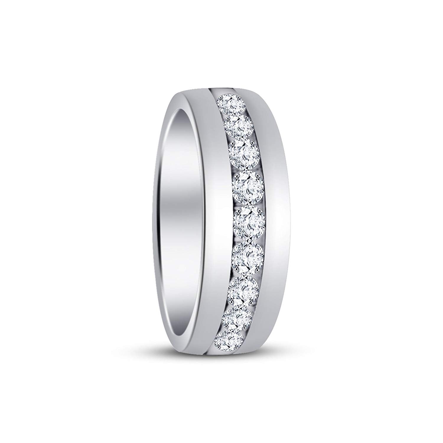 atjewels Round Cut White CZ .925 Sterling Silver Wedding Band Ring For Women's and Girl's For Diwali Special - atjewels.in