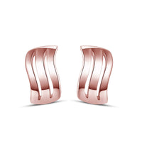 atjewels 14K White Gold Over .925 Sterling Silver Wave Stud Earrings For Women's MOTHER'S DAY SPECIAL OFFER - atjewels.in