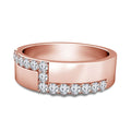 atjewels Unique Style Round White Zirconia Engagement Men's Band Ring in 14K Rose Gold Plated on 925 Silver MOTHER'S DAY SPECIAL OFFER - atjewels.in