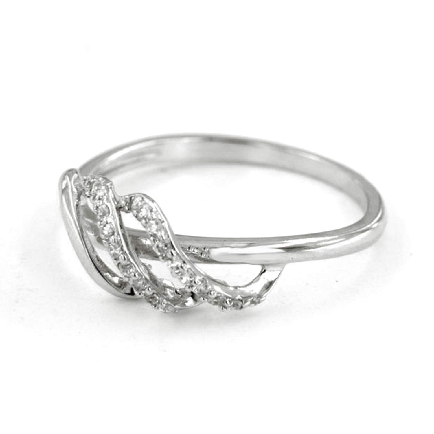 atjewels Round Cut White Cubic Zirconia .925 Sterling Silver Criss Cross Ring For Women's MOTHER'S DAY SPECIAL OFFER - atjewels.in