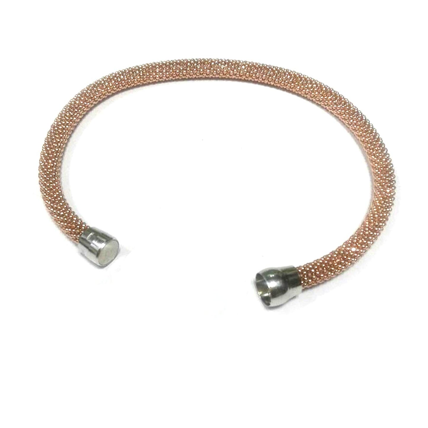 atjewels Rose Gold Over .925 Sterling Silver Diamond Cut Soft Mesh Bracelet For Girl's and Women's For MOTHER'S DAY SPECIAL OFFER - atjewels.in