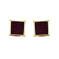 atjewels Pink Sapphire Kite Shape Stud Earrings in Two Tone Gold Plated 925 Sterling Silver For Daily Use MOTHER'S DAY SPECIAL OFFER - atjewels.in