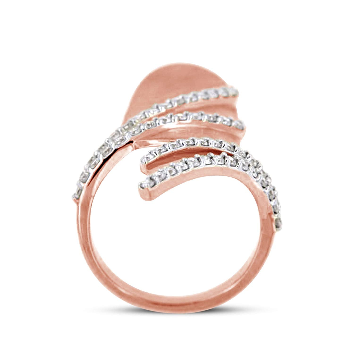 atjewels 14k Rose Gold Over .925 Silver White Cubic Zirconia Adjustable Nail Ring For Women's MOTHER'S DAY SPECIAL OFFER - atjewels.in