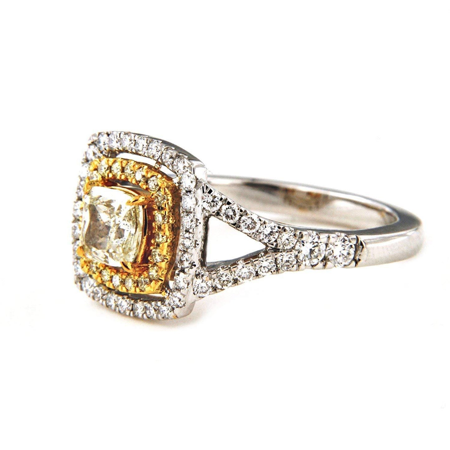 atjewels Two Tone Gold Over .925 Silver White CZ  Princess Engagement Ring Size US 8.5 MOTHER'S DAY SPECIAL OFFER - atjewels.in