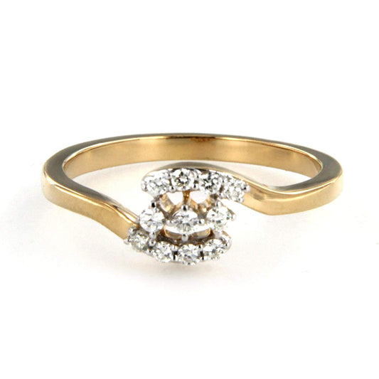 atjewels 14K Yellow & White Gold Over 925 Sterling Silver Round White CZ Bypass Flower Ring MOTHER'S DAY SPECIAL OFFER - atjewels.in