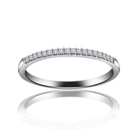 atjewels White Cubic Zirconia With 18K White Gold Over .925 Sterling Silver Wedding Band Ring MOTHER'S DAY SPECIAL OFFER - atjewels.in