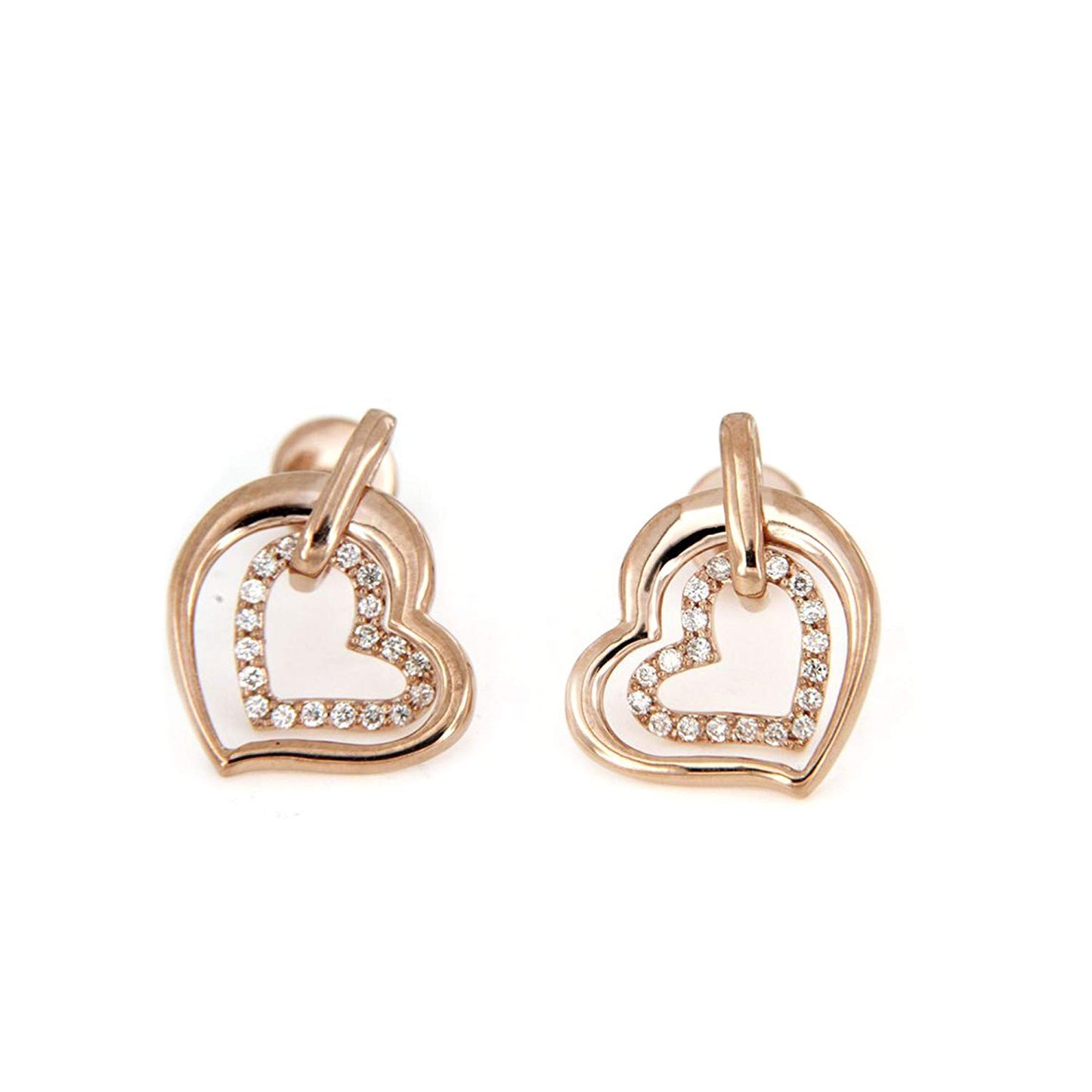atjewels 14K Rose Gold Over 925 Silver Heart Pendant and Earrings Set For Women's MOTHER'S DAY SPECIAL OFFER - atjewels.in