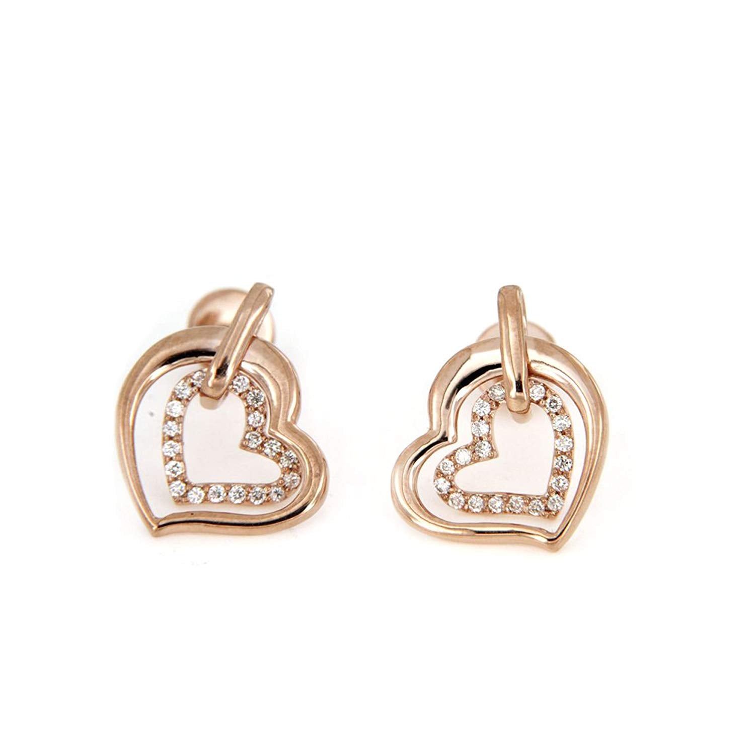 atjewels 14K Rose Gold Over 925 Silver Heart Pendant and Earrings Set For Women's MOTHER'S DAY SPECIAL OFFER - atjewels.in