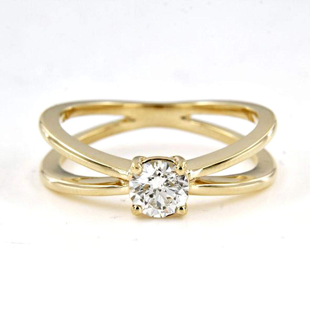 1 Carat Solitaire Diamond 18K Yellow Gold Ring JL AU 19001Y-C